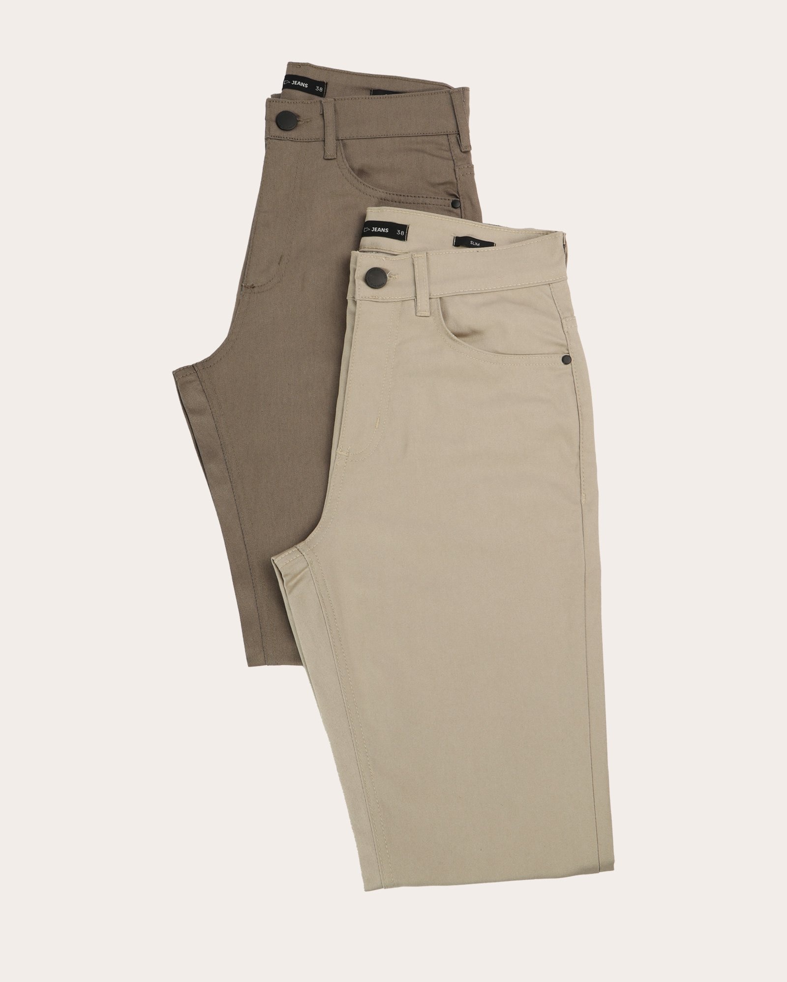Kit calça sarja masculina 2 peças slim - multicor | Pool Jeans