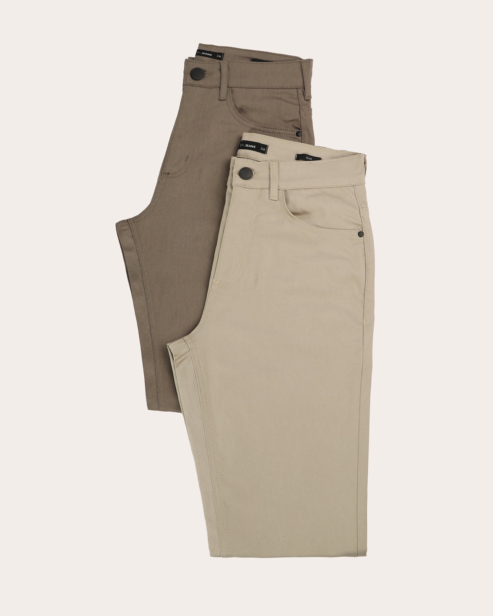 Kit calça sarja masculina 2 peças slim - multicor | Pool Jeans