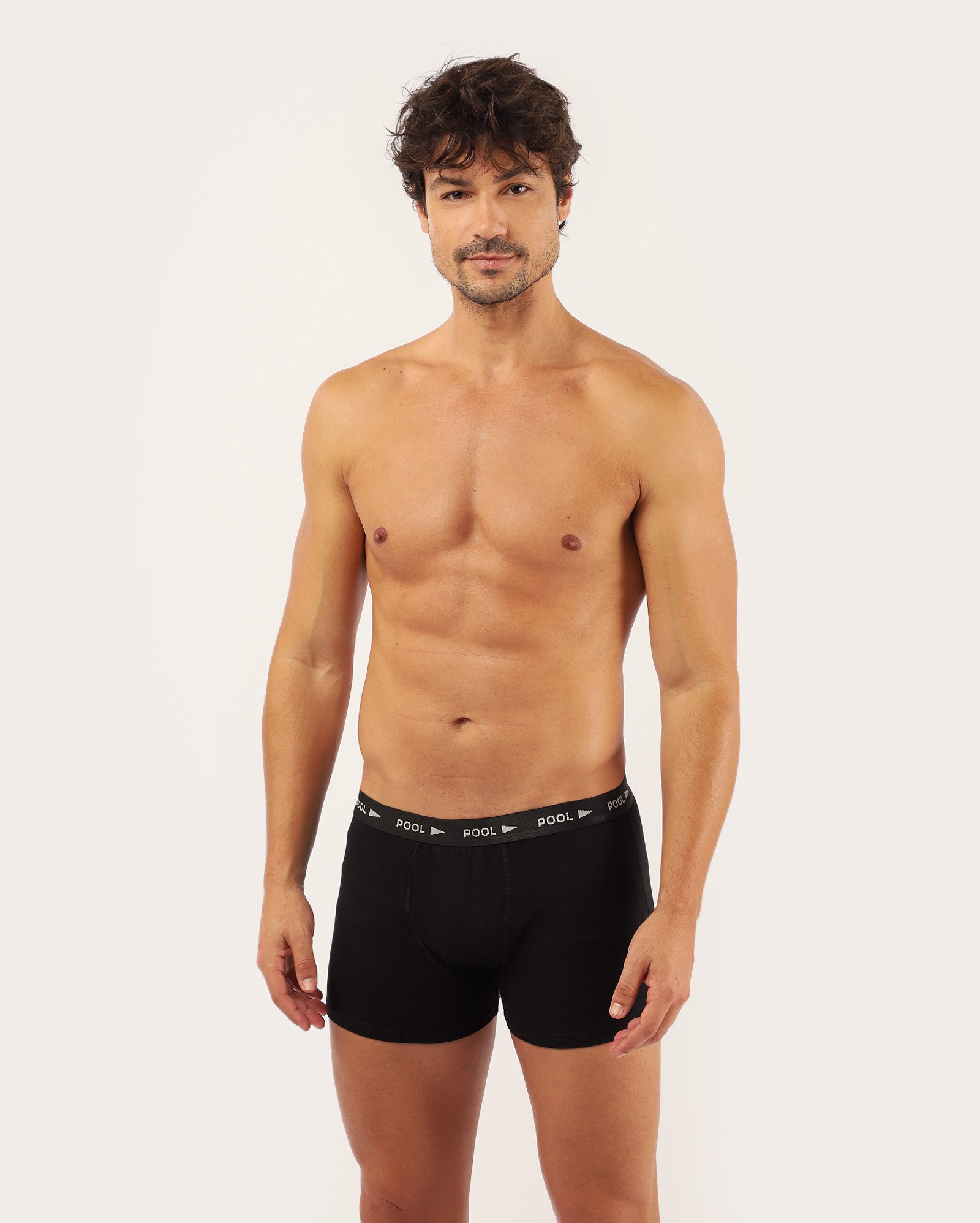 Kit cueca boxer 9 peças lisa - preta