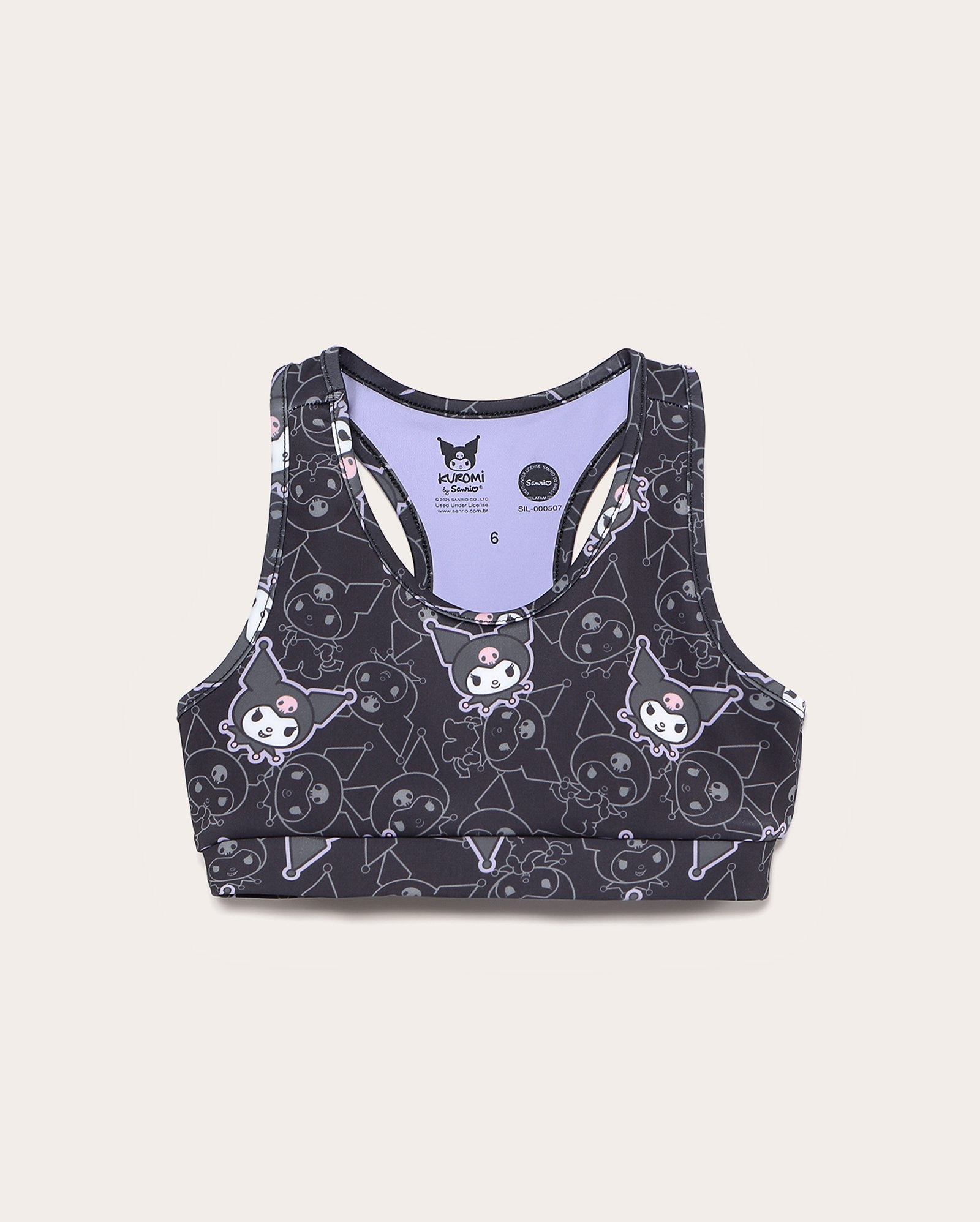 Conjunto curto infantojuvenil Kuromi 6-14A - preto | Sanrio
