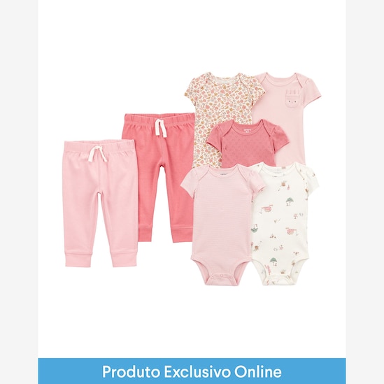 Enxoval bebê conjunto longo 7 peças coelhinho - multicor | Carter's