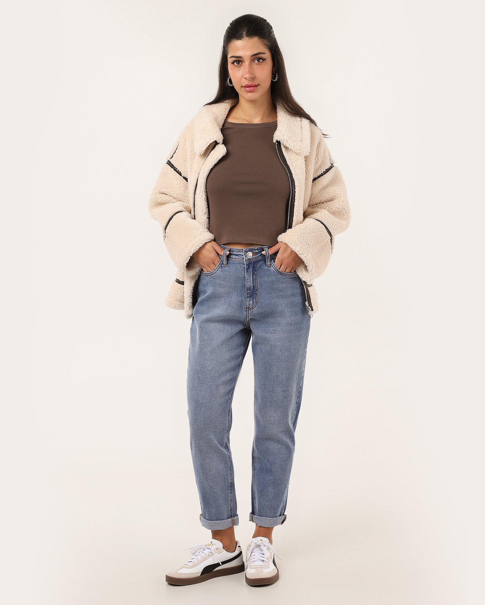 Kit calça jeans feminina 2 peças mom cintura média estonada - multicor | Pool Jeans