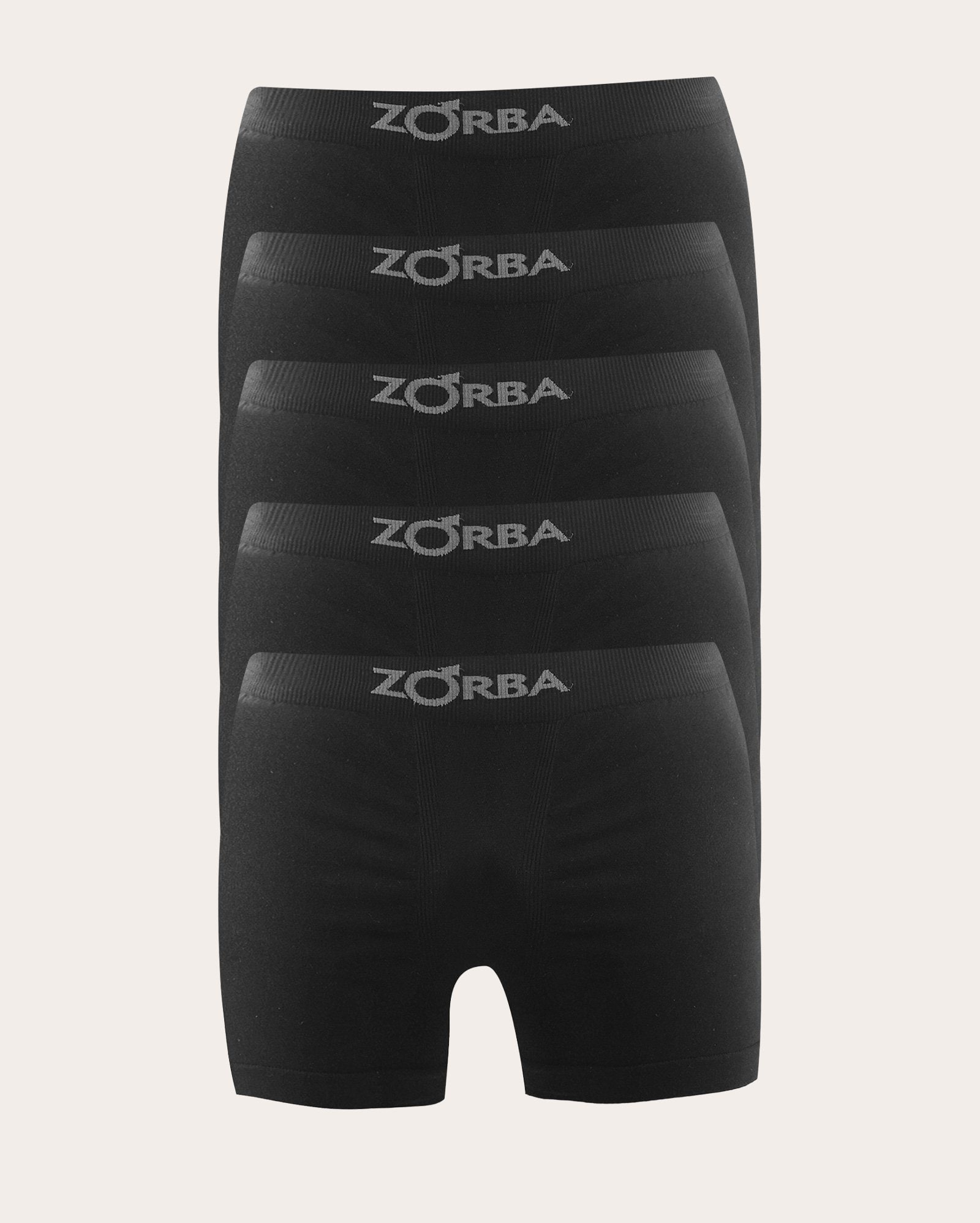 Kit cueca boxer 5 peças com logo - preta | Zorba