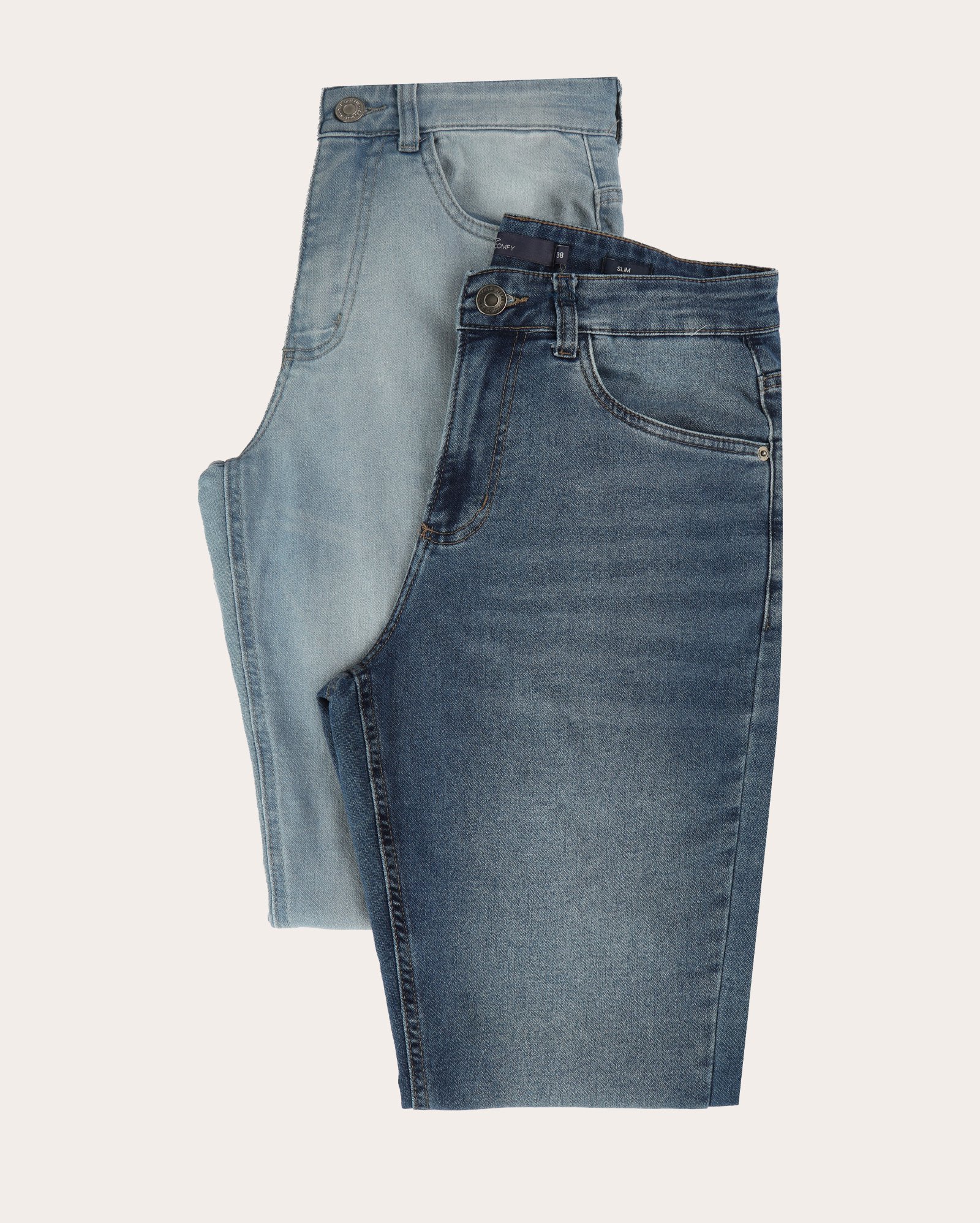 Kit calça jeans masculina 2 peças Comfy slim - multicor | Pool Jeans
