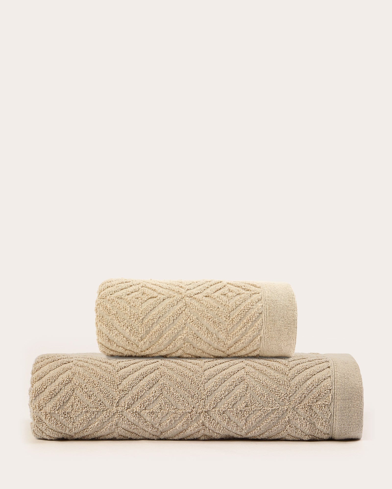 Kit toalha de banho + toalha de rosto Roseli extra soft - bege | Buddemeyer