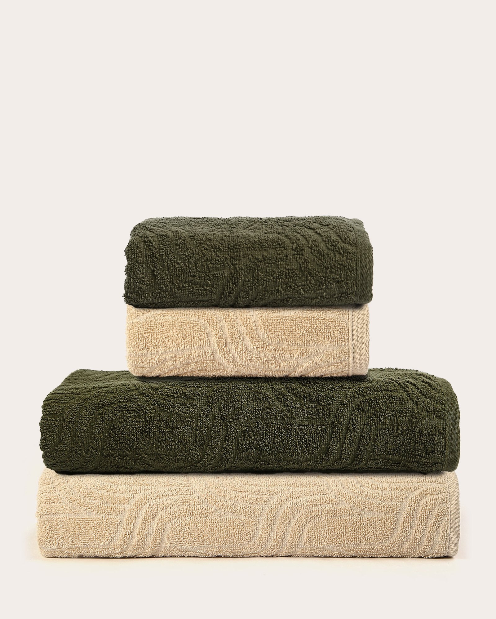 Kit toalha de banho 2 peças + toalha de rosto 2 peças com textura Keljacq - multicor | Karsten
