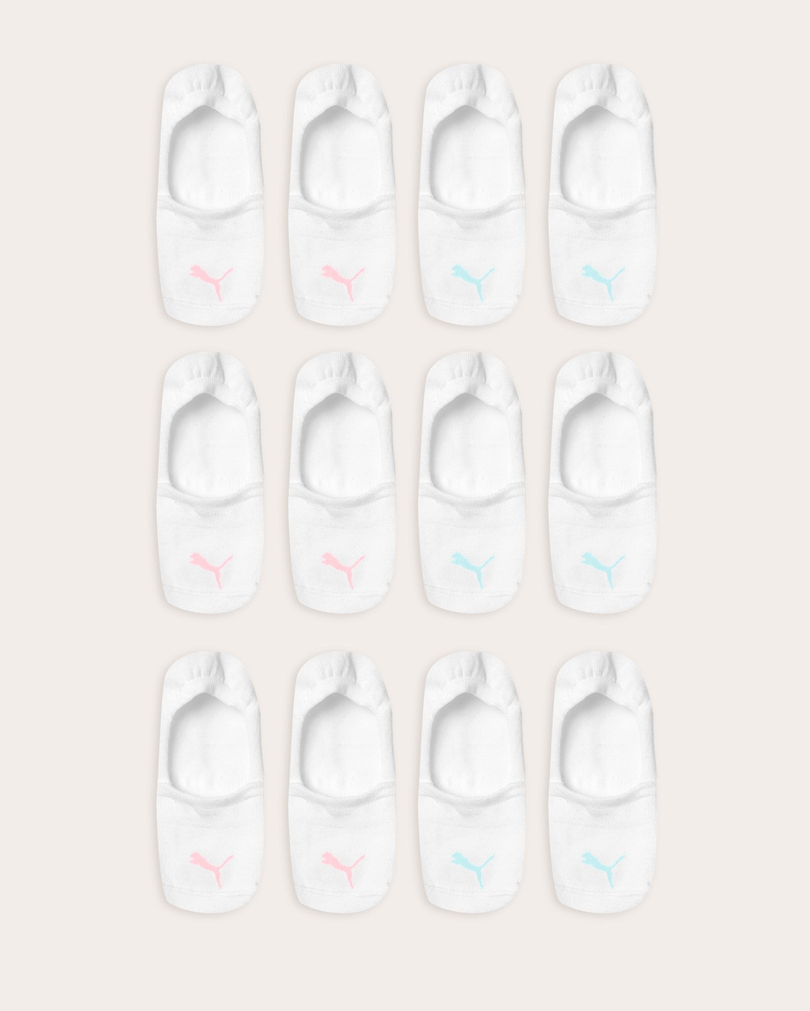 Kit meia feminina 6 pares cano invisível - branco | Puma