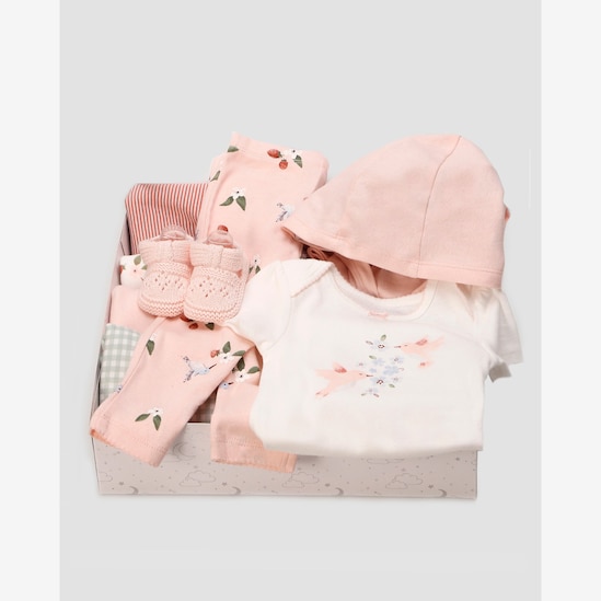 Enxoval bebê body 4 peças + babador 3 peças + paninho de ombro 4 peças + caixa de presente M - multicor | Carter's