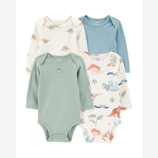 Enxoval bebê body 4 peças + conjunto longo 3 peças dino - multicor | Carter's