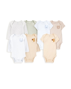 Enxoval bebê body 7 peças mangas curtas e longas bichinhos - multicor | Carter's