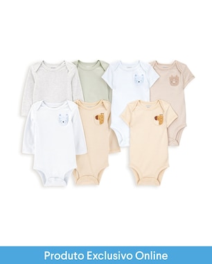Enxoval bebê body 7 peças mangas curtas e longas bichinhos - multicor | Carter's