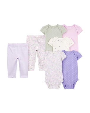 Enxoval bebê body 5 peças + calça 2 peças floral - multicor | Carter's