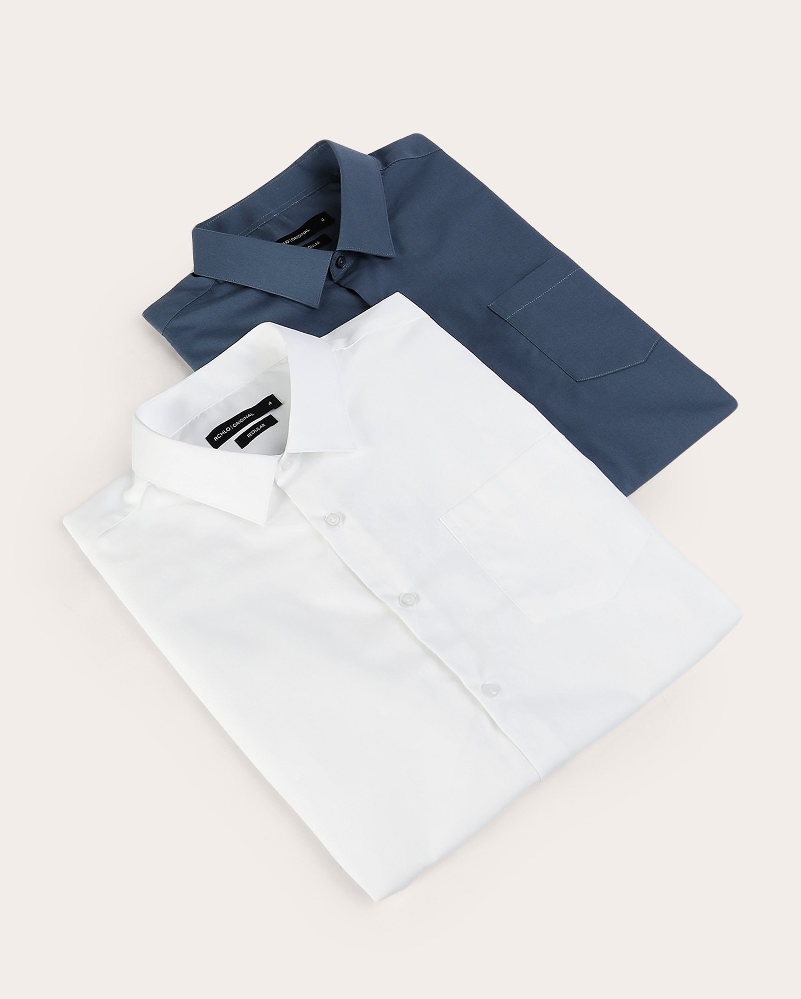 Kit camisa social masculina 2 peças regular com bolso - multicor