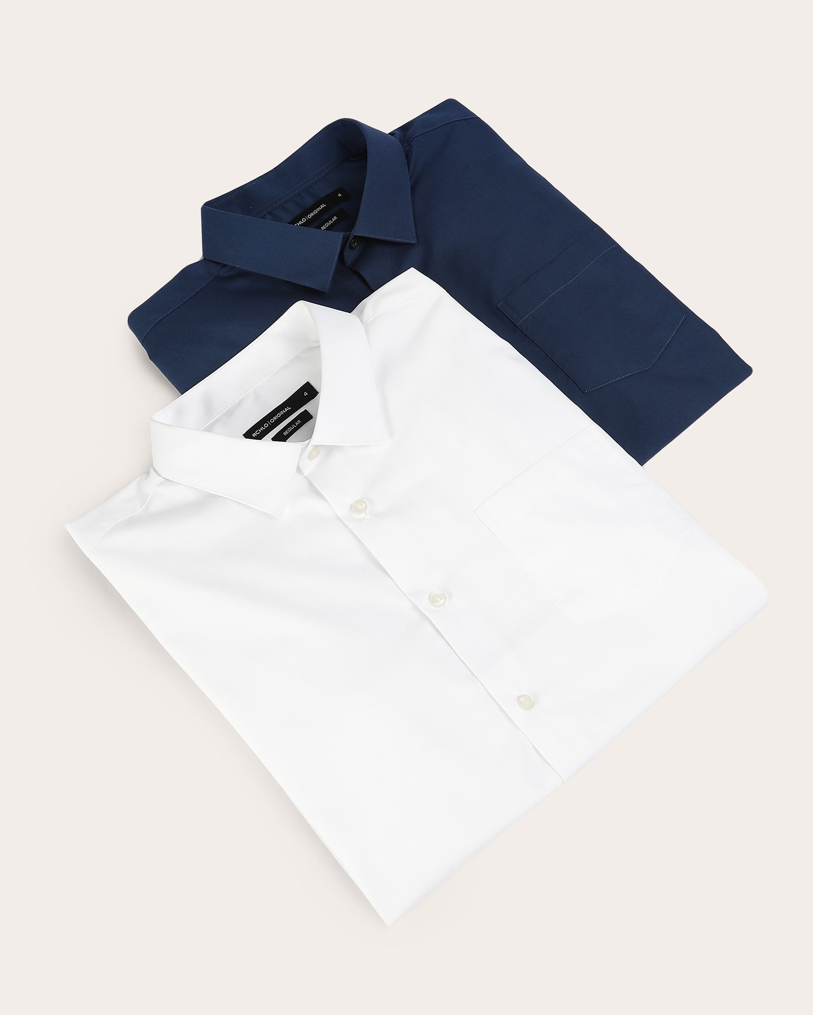 Kit camisa social masculina 2 peças regular com bolso - multicor