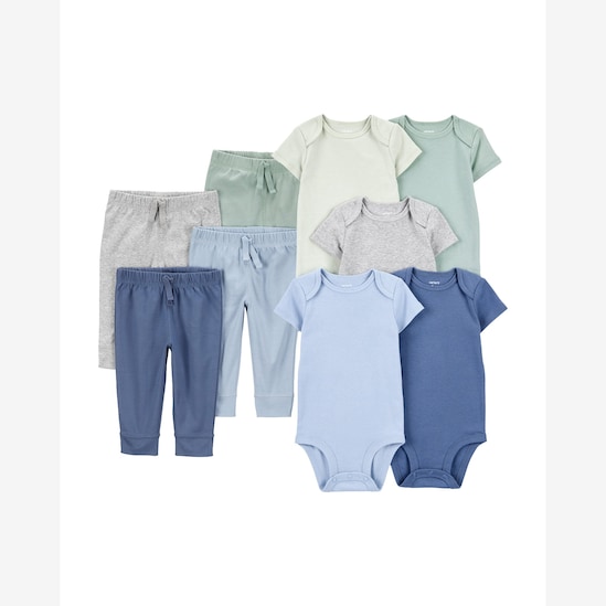 Enxoval bebê kit body 5 peças + calça 4 peças - multicor Carter's