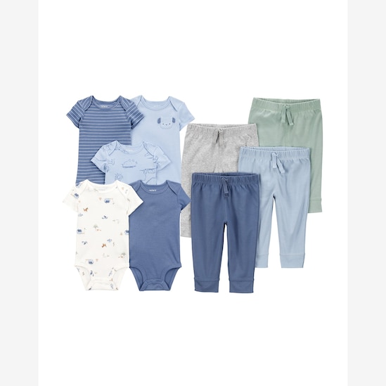 Enxoval bebê body 5 peças + calça 4 peças com laço - multicor | Carter's