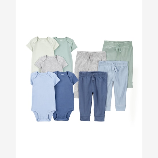 Enxoval bebê body 5 peças + calça 4 peças com laço - multicor | Carter's