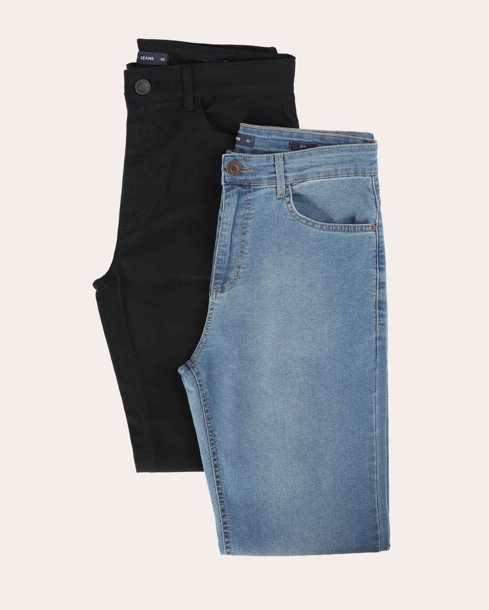 Kit calça jeans masculina 2 peças reta - multicor | Pool Jeans