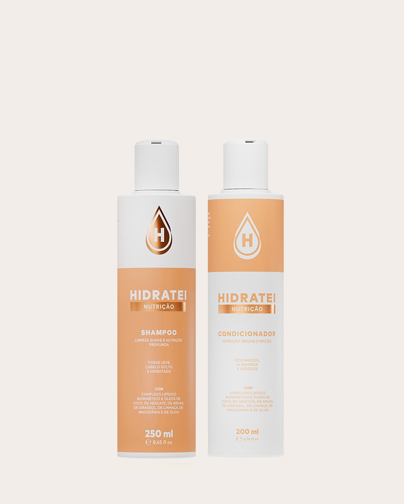 Kit shampoo 250ml + condicionador Nutrição 200ml | Hidratei