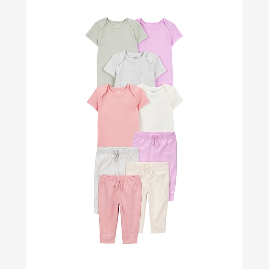 Enxoval bebê body 5 peças + calça 4 peças laço - multicor | Carter's