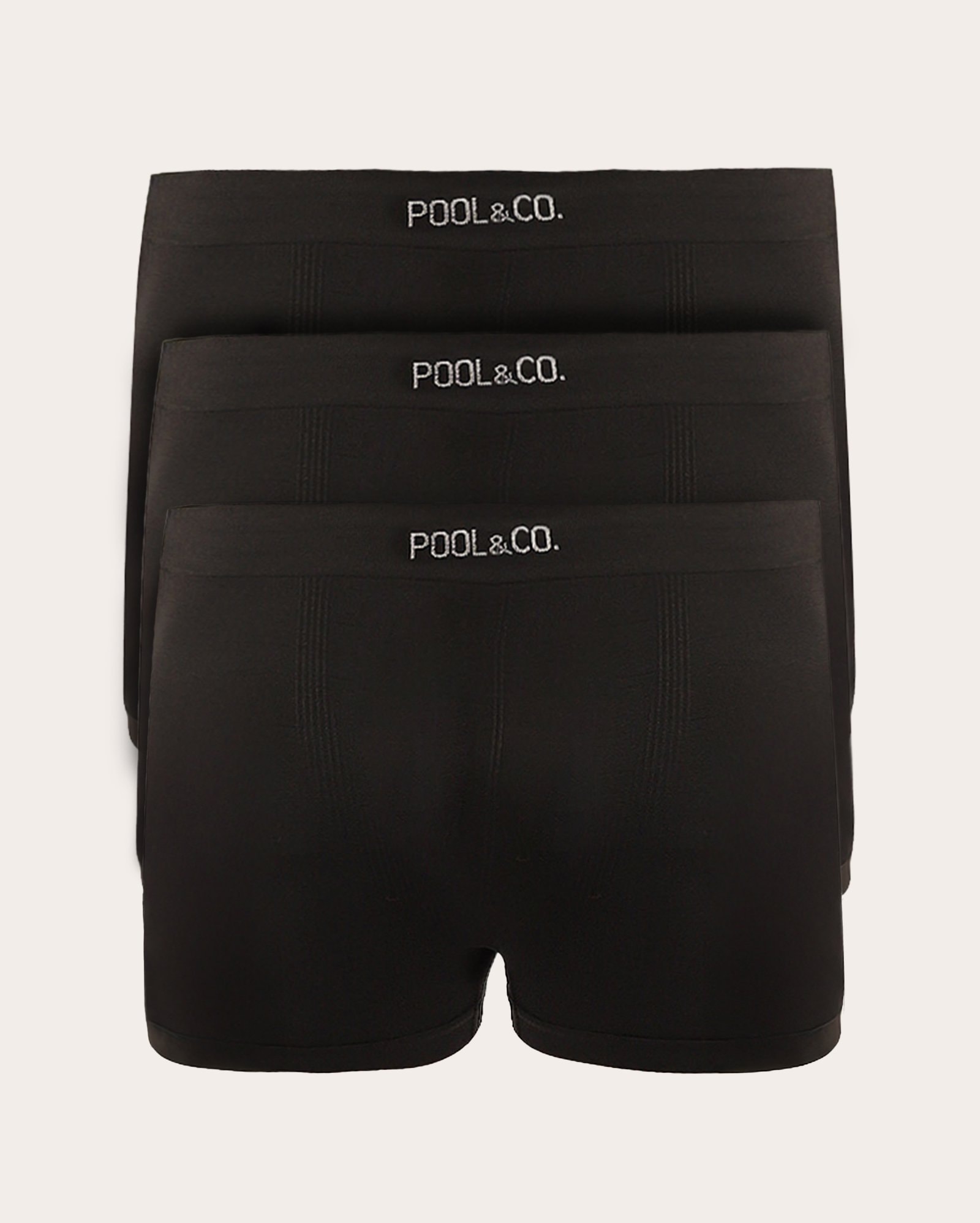 Kit cueca boxer 3 peças sem costura - preta