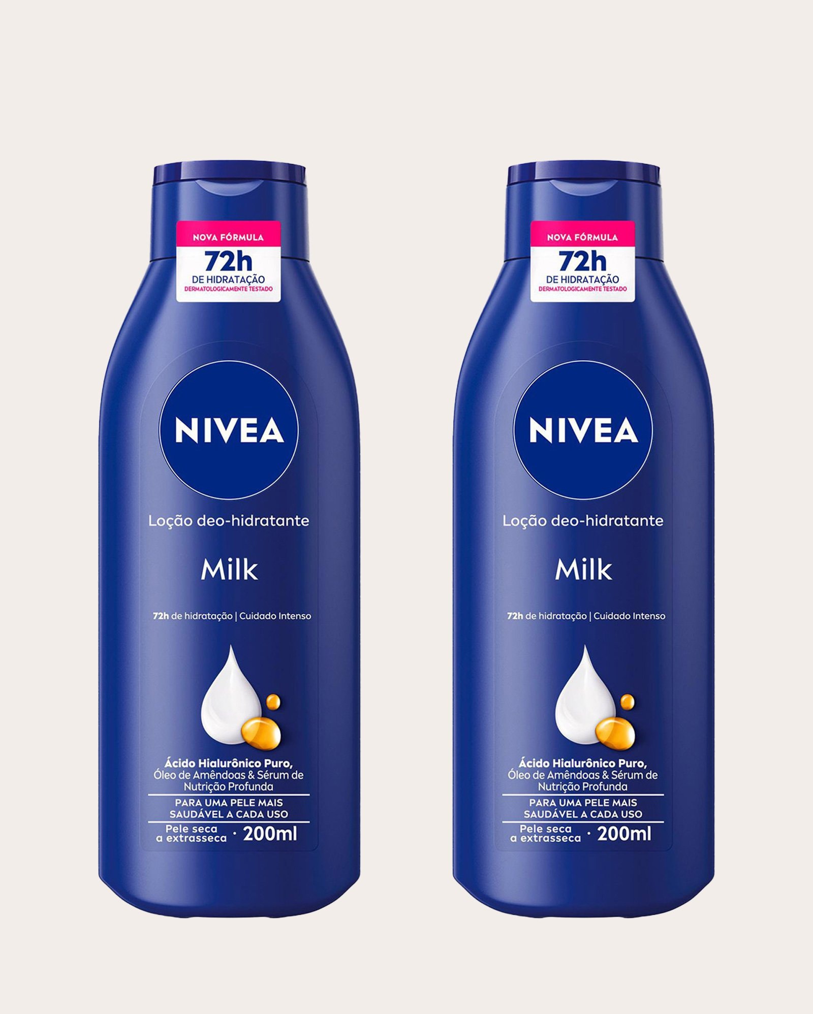 Kit hidratante corporal 2 itens Milk pele seca a extrasseca 200ml cada | Nivea
