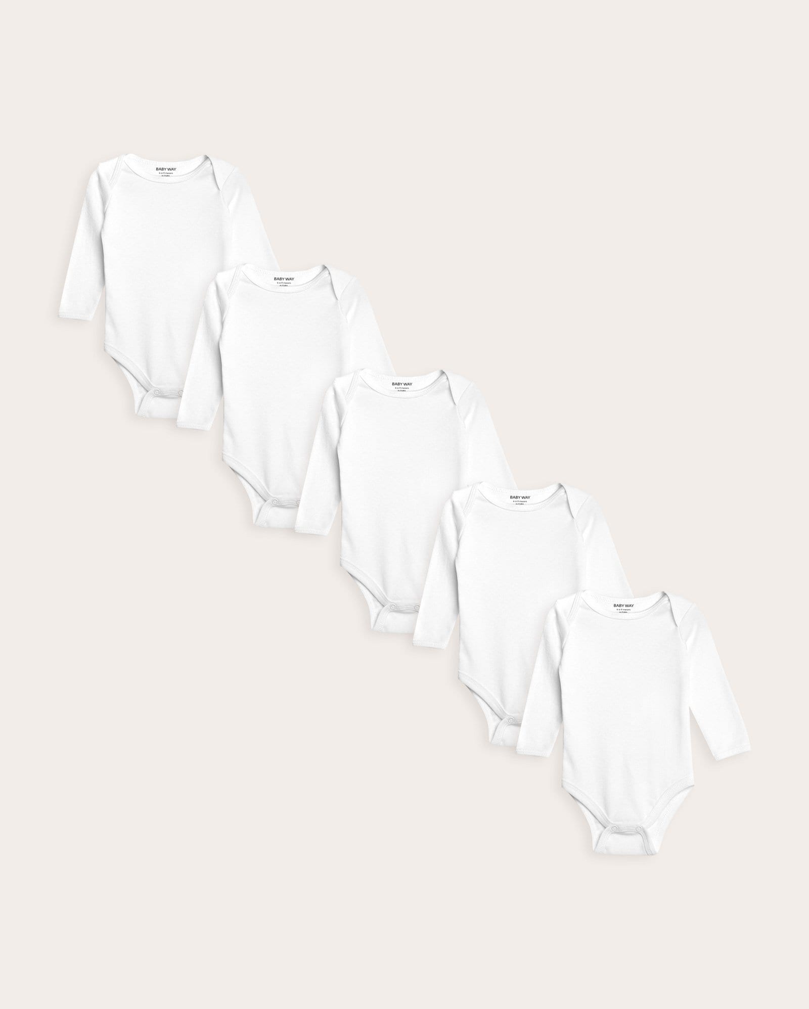 Enxoval bebê body 5 peças canelado - branco