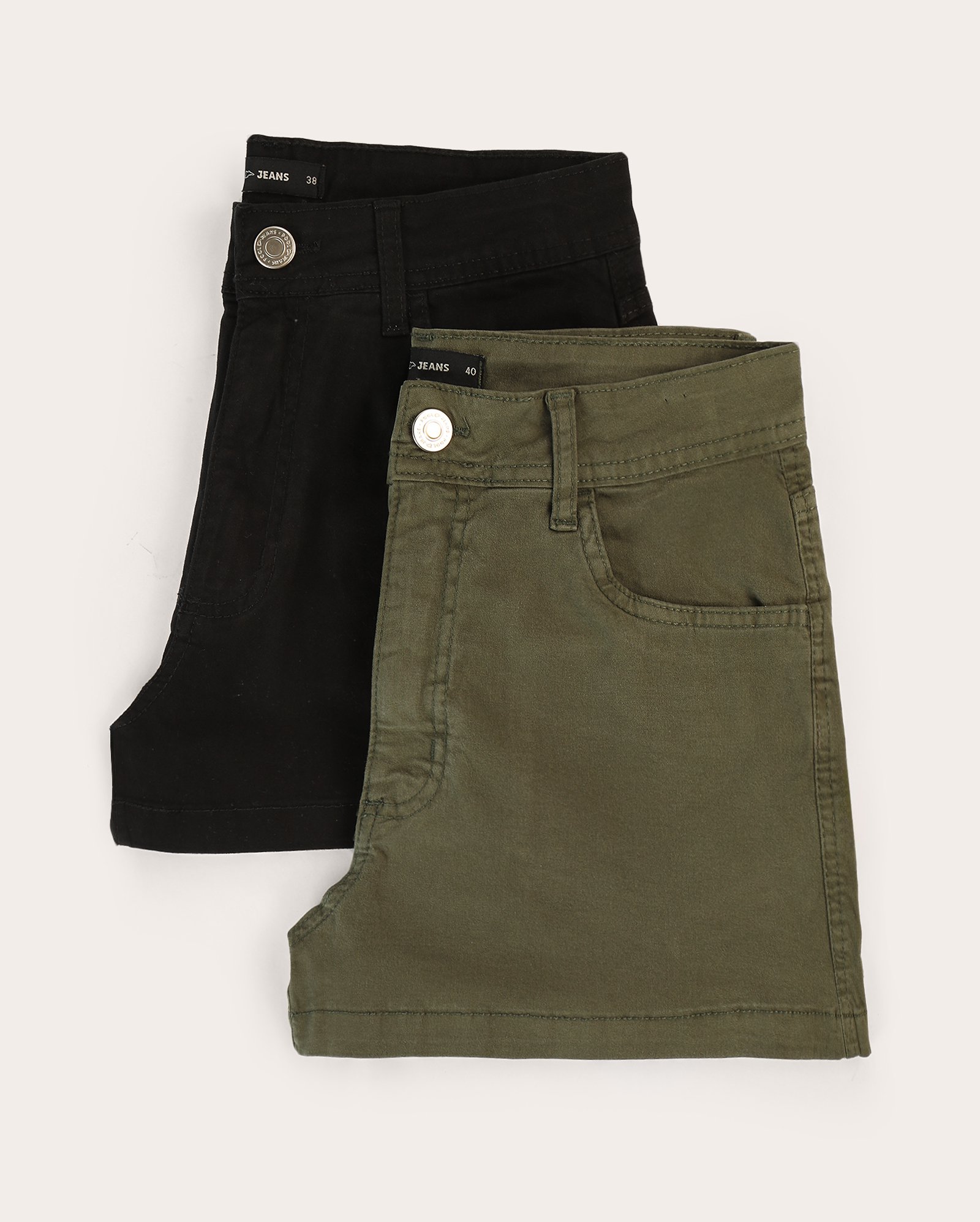 Kit short sarja feminino 2 peças hot pant - multicor | Pool Jeans