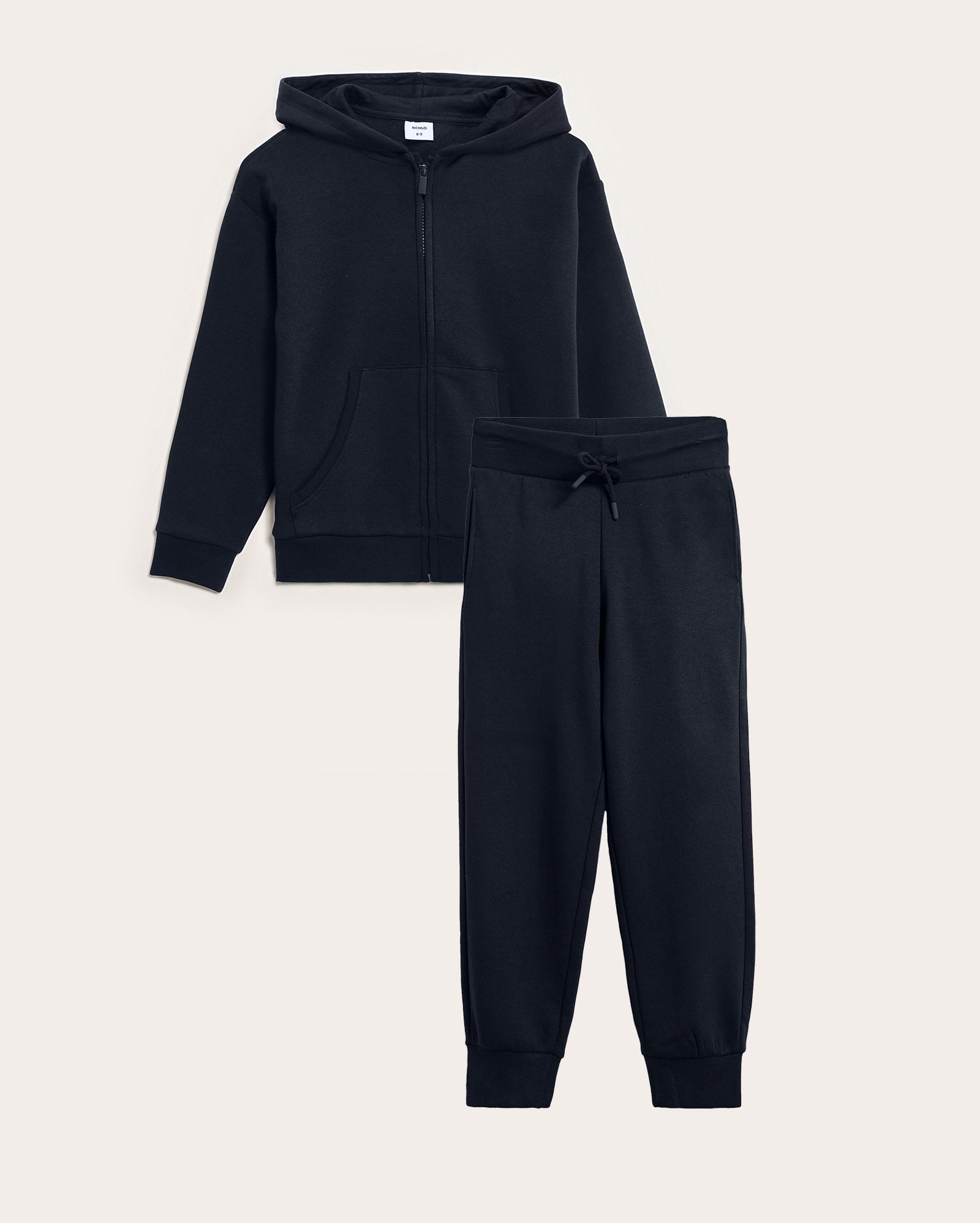 Conjunto longo de moletom infantil 2 peças com felpa 6-14A - azul