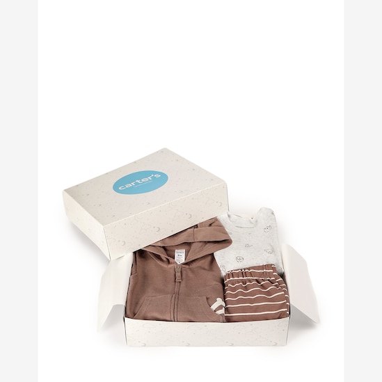 Enxoval bebê conjunto longo 3 peças cachorrinho + caixa de presente M - multicor | Carter's