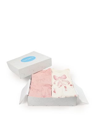 Enxoval bebê pijama longo 4 peças laço + caixa de presente M - multicor | Carter's