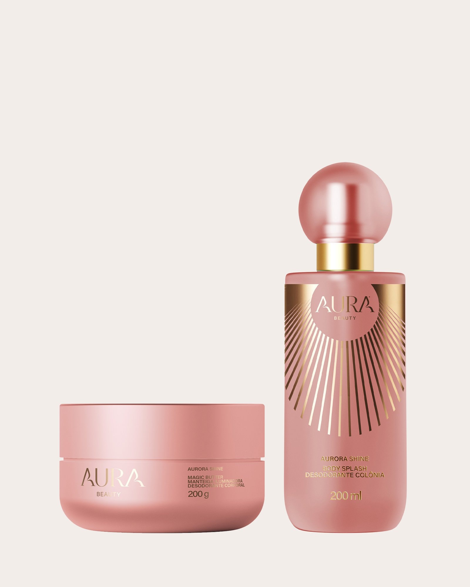 Kit manteiga corporal 200g + body splash Aurora Shine 200ml | Aura Beauty