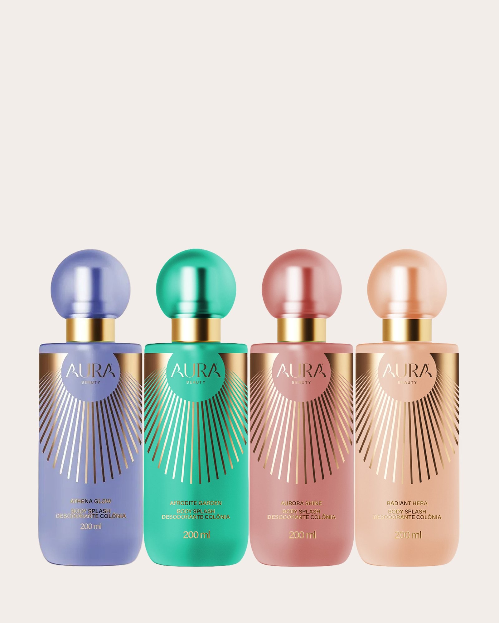 Kit body splash desodorante 4 itens 200ml cada | Aura Beauty