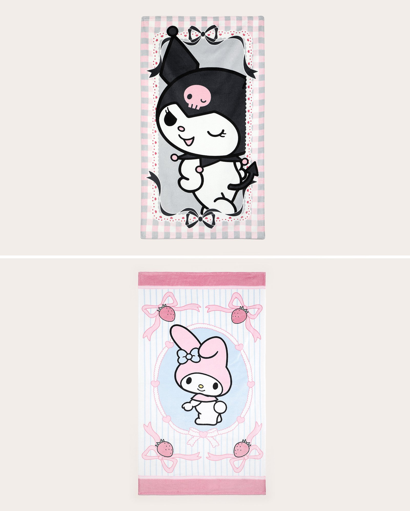 Kit toalha de banho velour 2 peças Kuromi My Melody - multicor | Casa Riachuelo