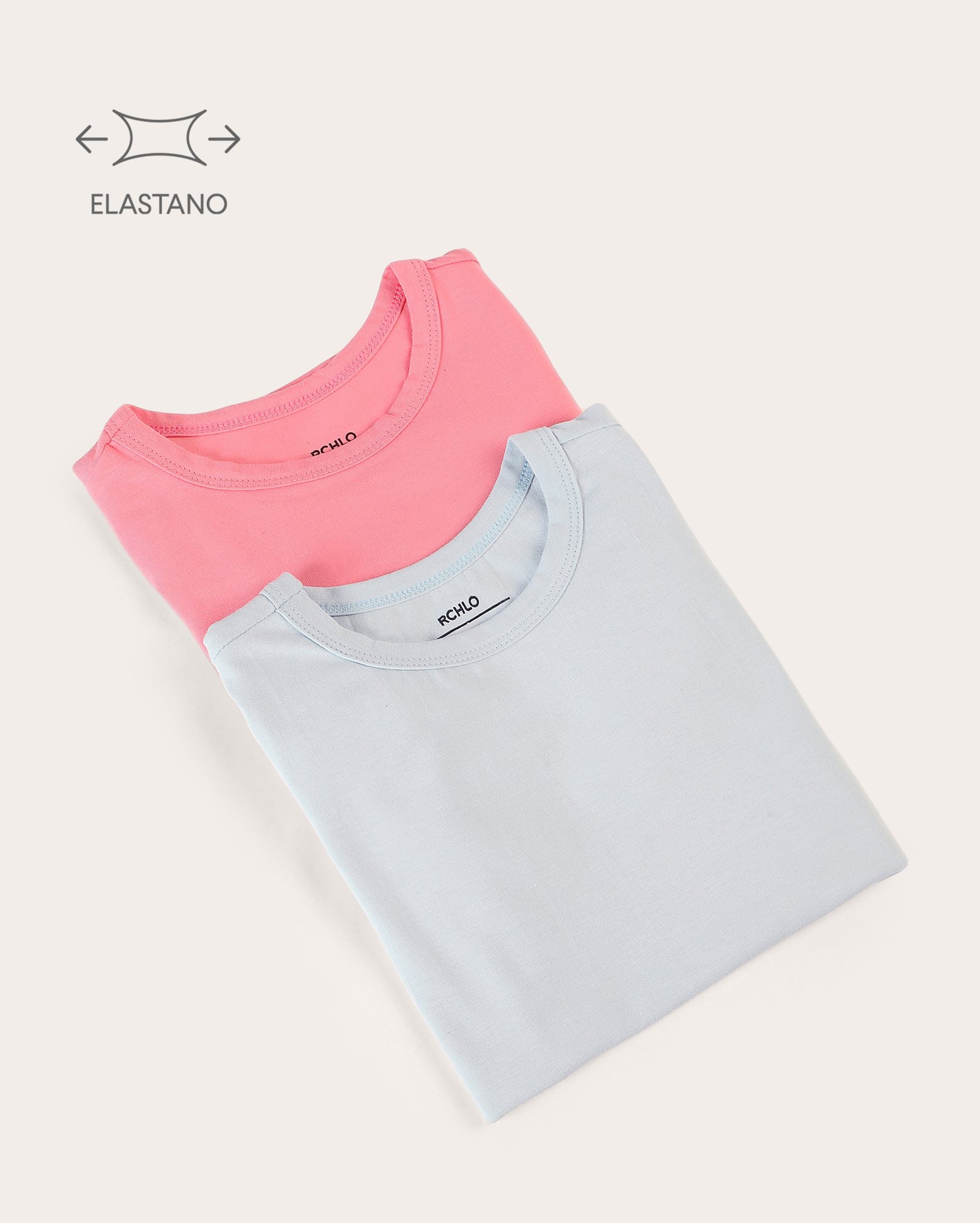 Kit camiseta infantil 2 peças básica manga curta 6-14A - multicor