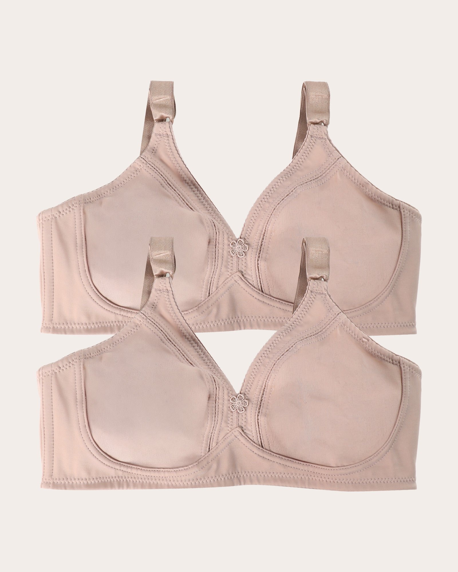 Kit sutiã plus size 2 peças cobertura total - bege | Demillus