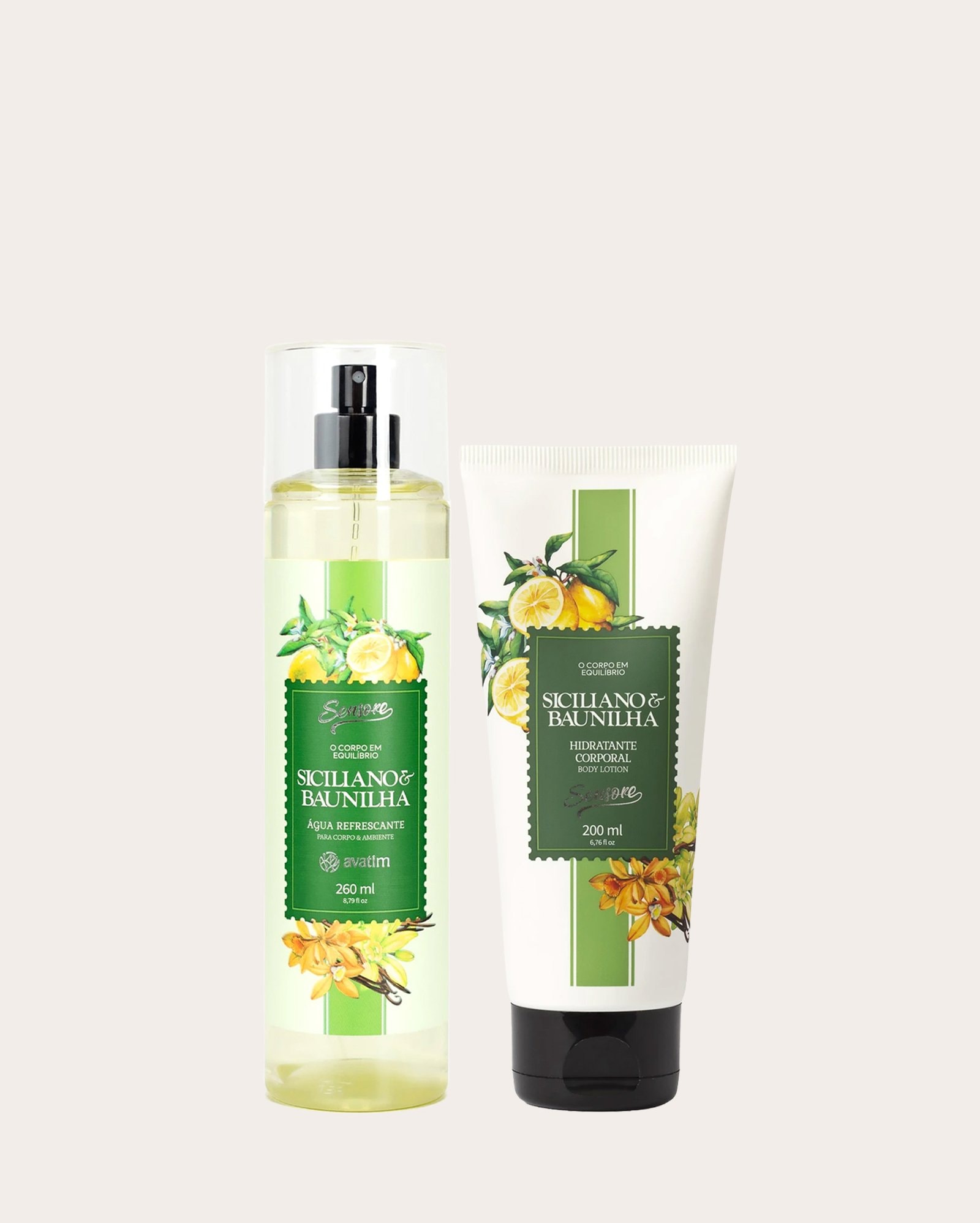 Kit hidratante corporal 200g + body splash Siciliano e Baunilha 260ml | Avatim