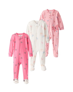 Kit macacão pijama bebê 3 peças com pezinhos - multicor | Carter's