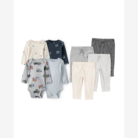 Conjunto longo bebê 8 peças estampado - multicor | Carter's