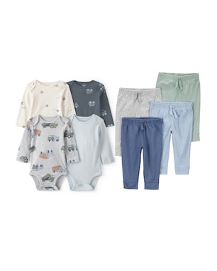 Conjunto longo bebê 8 peças estampado - multicor | Carter's