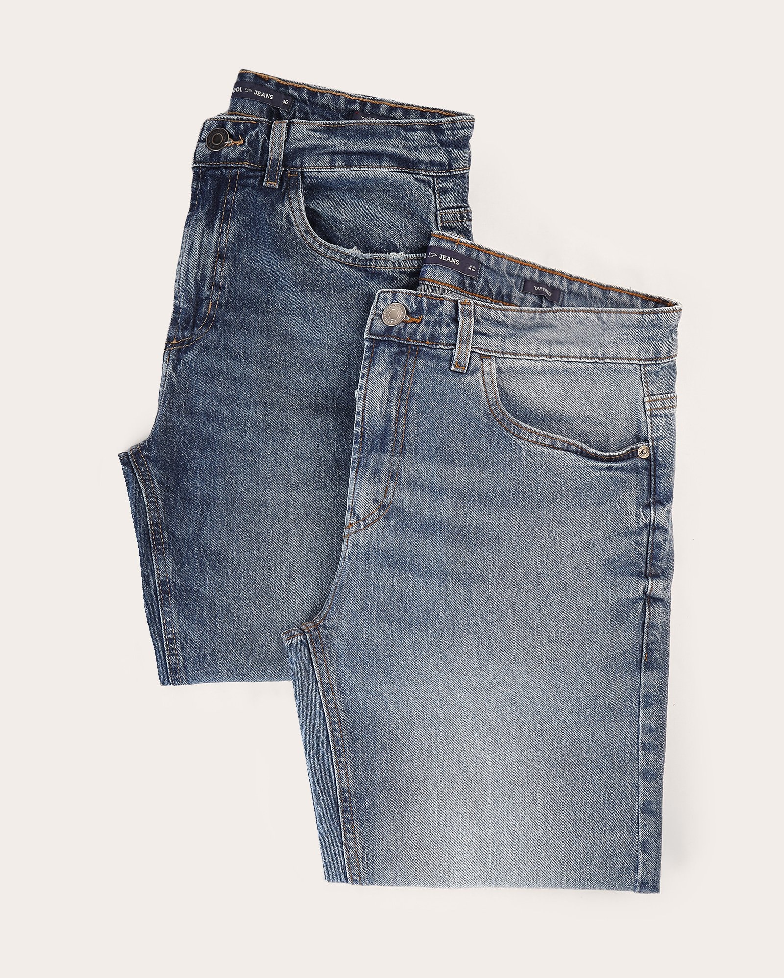 Kit calça jeans masculina 2 peças tapered - multicor | Pool Jeans