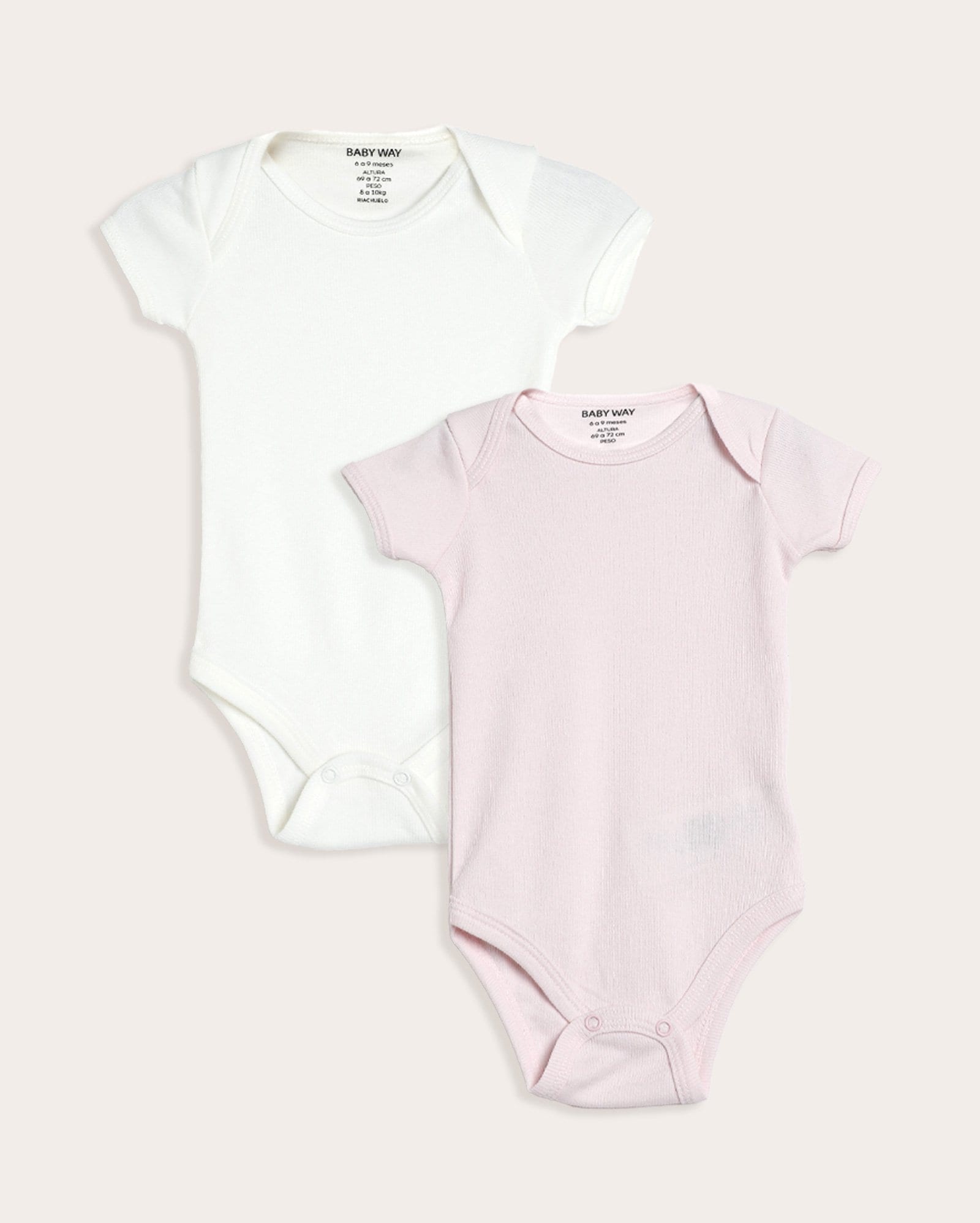 Kit body bebê 2 peças canelado básico - multicor