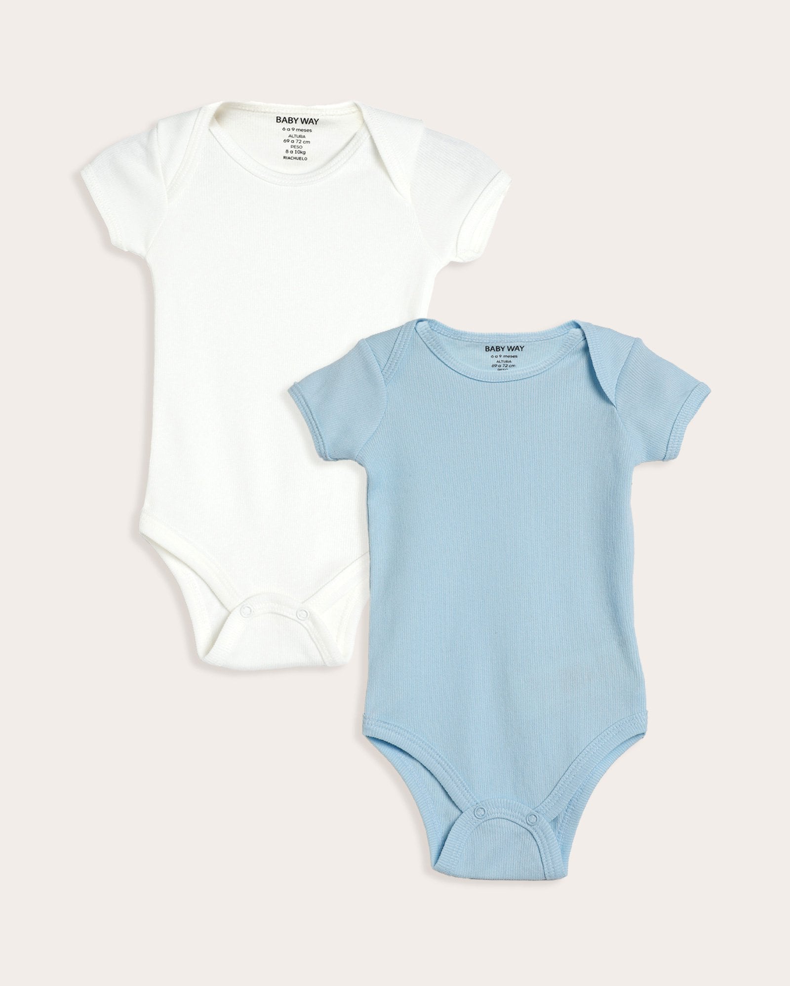 Kit body bebê 2 peças canelado básico - multicor