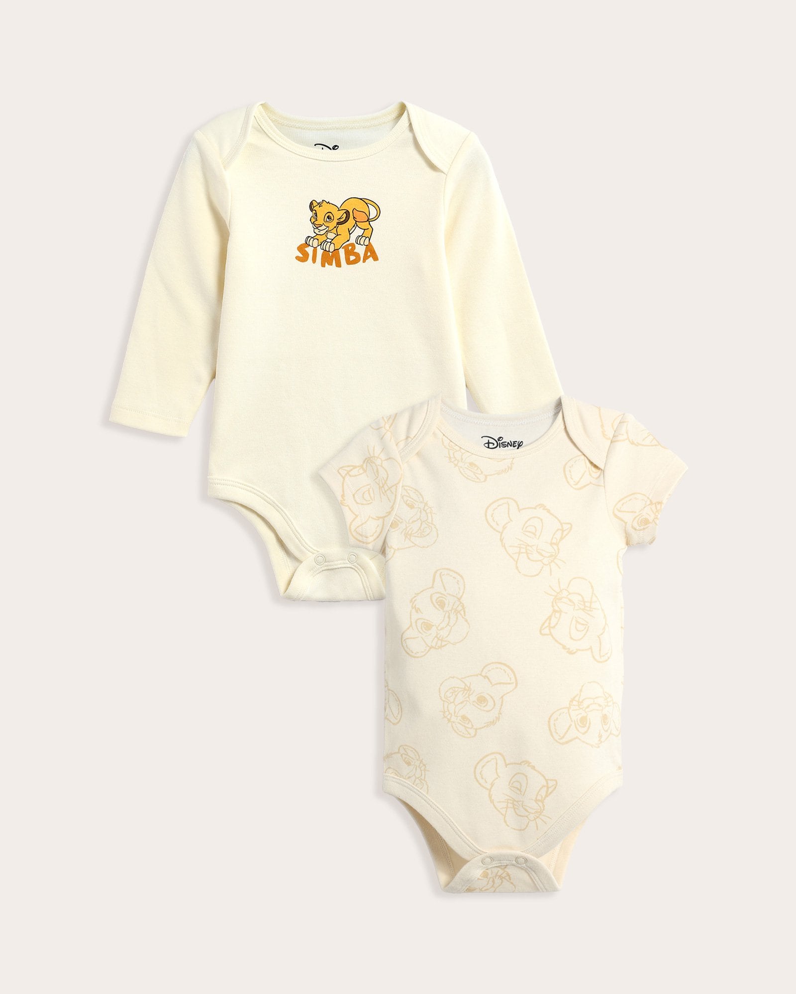 Kit body bebê 2 peças manga curta e longa Simba - multicor | Disney