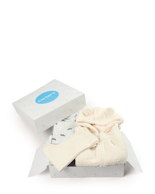 Conjunto longo bebê 3 peças em sherpa + caixa de presente P - multicor | Carter's