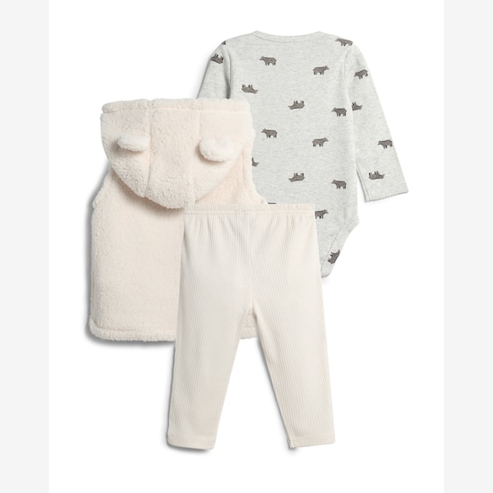 Conjunto longo bebê 3 peças em sherpa + caixa de presente P - multicor | Carter's