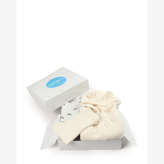 Conjunto longo bebê 3 peças em sherpa + caixa de presente P - multicor | Carter's