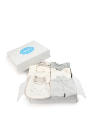 Enxoval longo bebê 6 peças elefante + caixa de presente M - multicor | Carter's