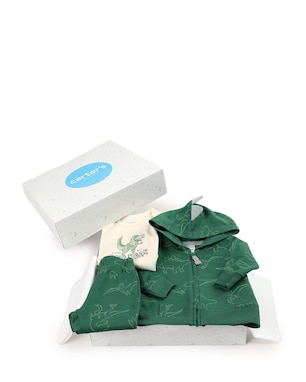 Conjunto longo bebê 3 peças dino + caixa de presente M - multicor | Carter's