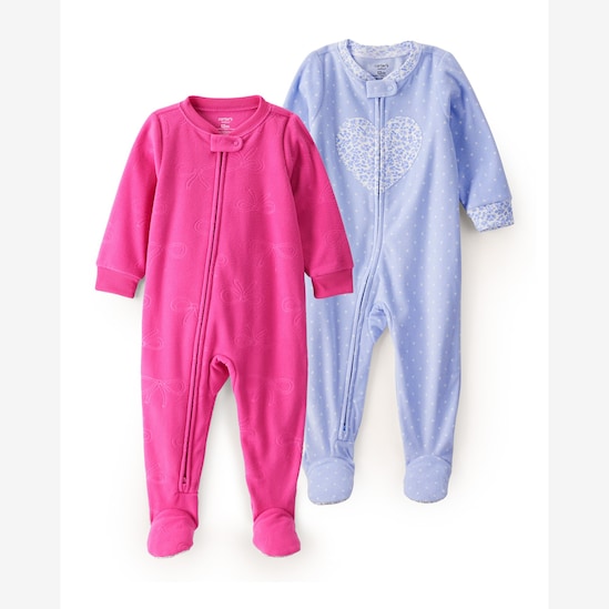 Kit macacão pijama bebê 2 peças em fleece - multicor | Carter's